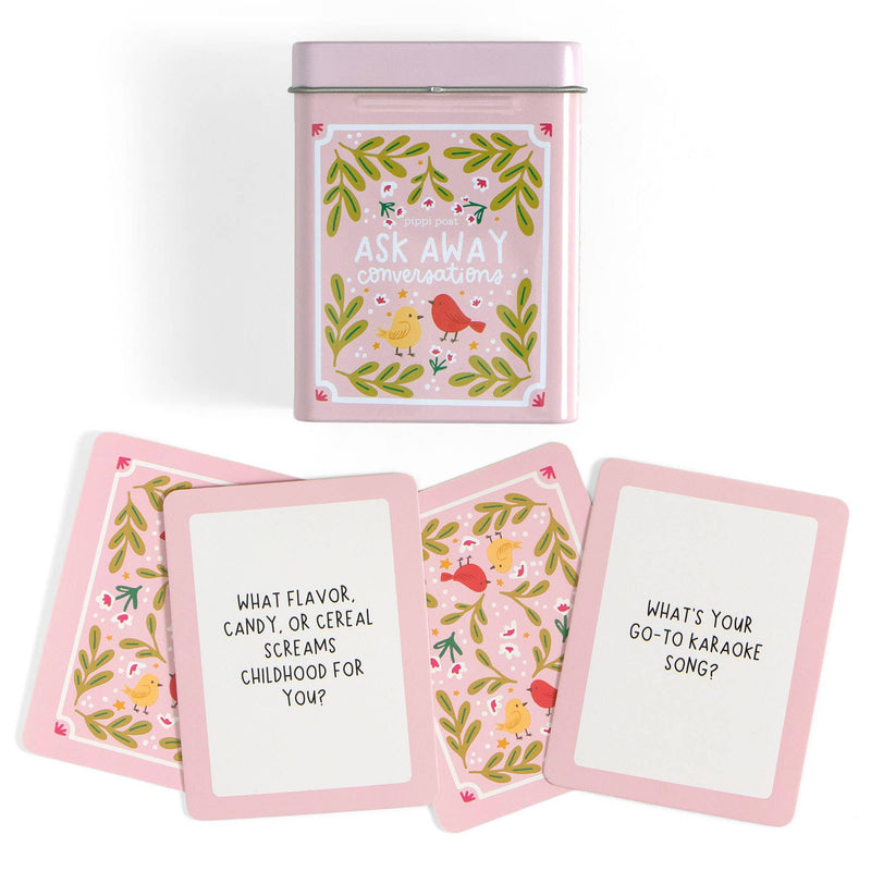 Pippi Post - Ask Away Conversation Cards - Deck of Cards + Storage Tin