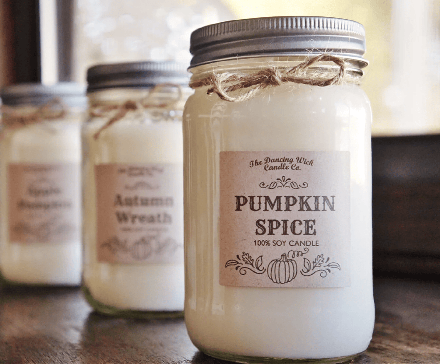 Fall Mason Jar Candle - Autumn Walk - Jennie Dots