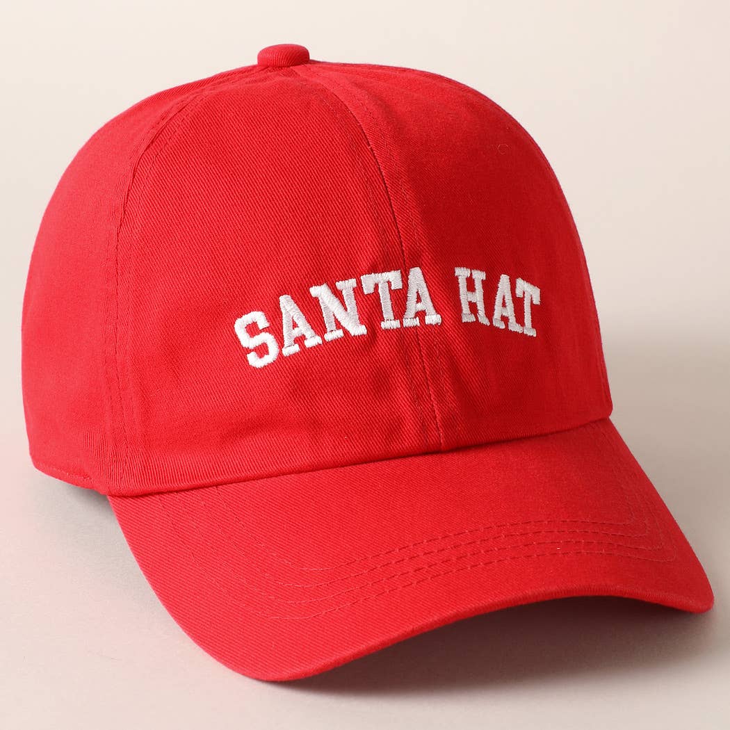 Fashion City - Santa Hat Text Embroidery Baseball Cap - Jennie Dots