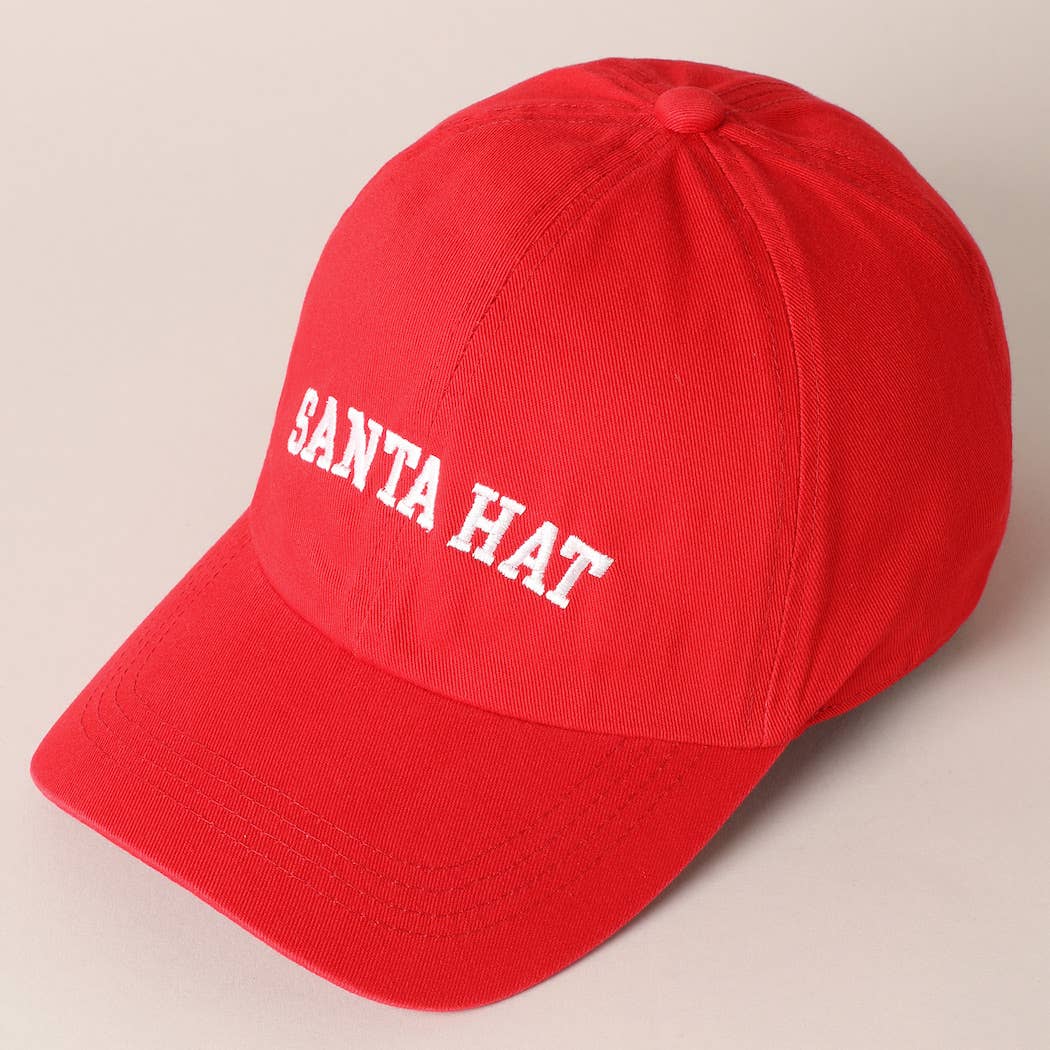 Fashion City - Santa Hat Text Embroidery Baseball Cap - Jennie Dots