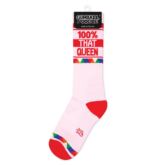 100% That Queen Gym Crew Socks - Jennie Dots 