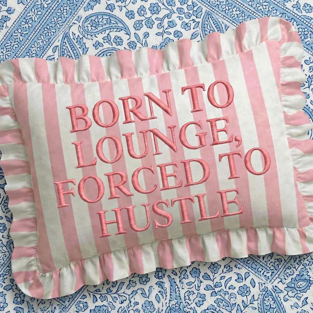 Loom & Cloth - "Lounge" Ruffled Embroidered Pillow | Statement Pillow - Jennie Dots