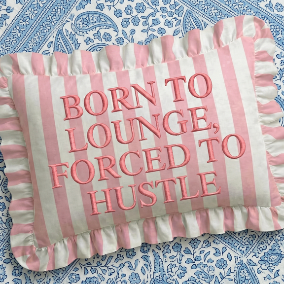 Loom & Cloth - "Lounge" Ruffled Embroidered Pillow | Statement Pillow - Jennie Dots