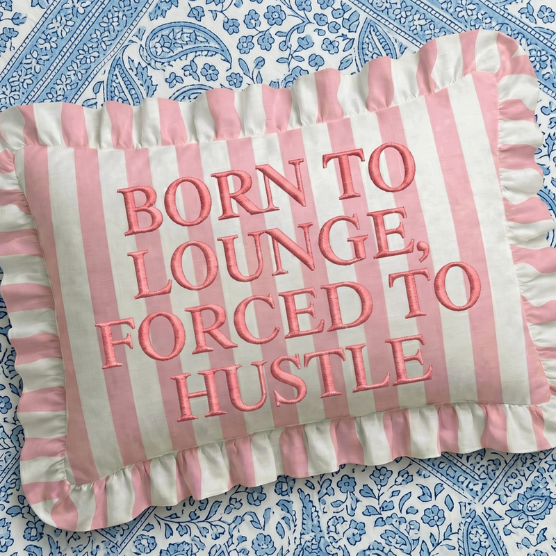 Loom & Cloth - "Lounge" Ruffled Embroidered Pillow | Statement Pillow - Jennie Dots