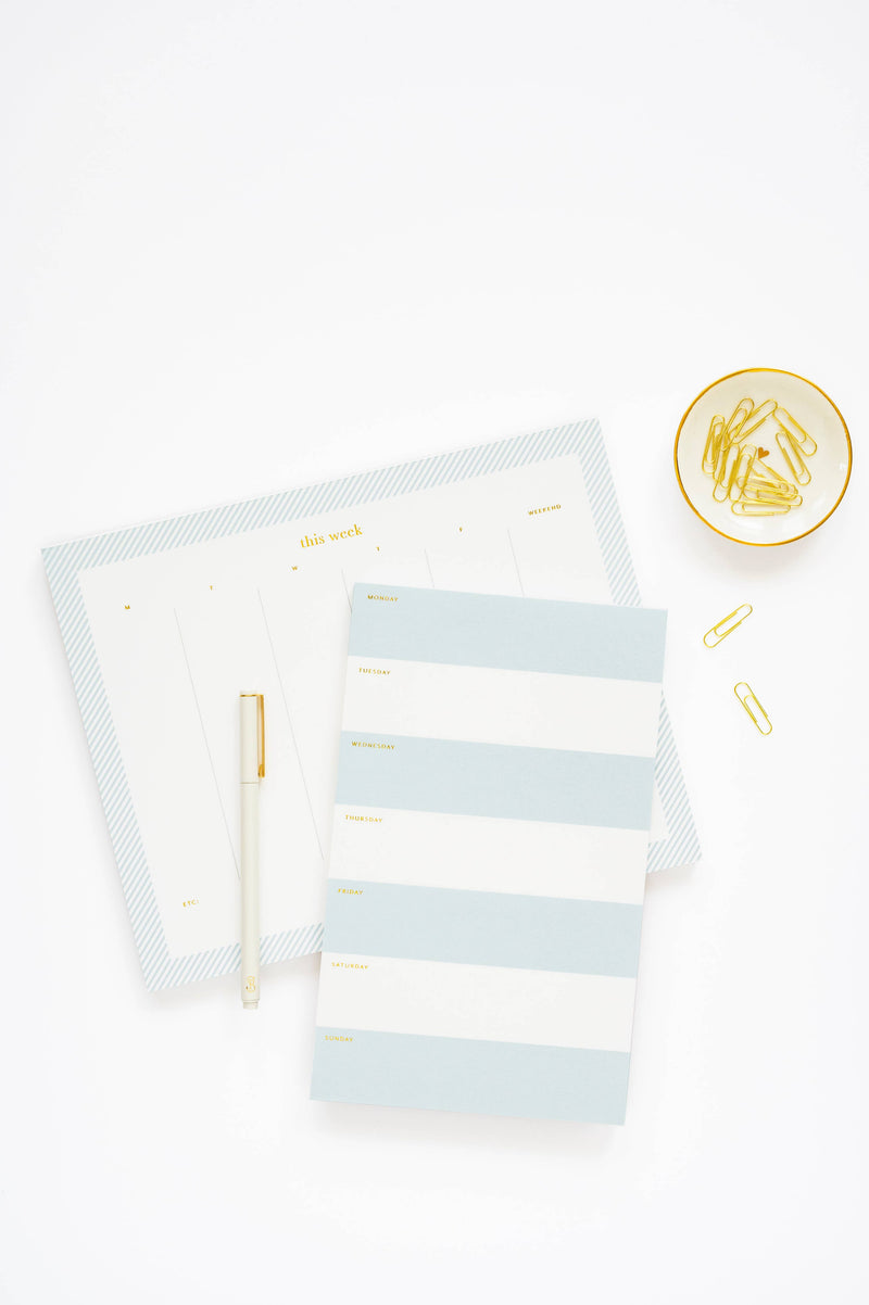 Sugar Paper - Blue Striped Weekly Notepad