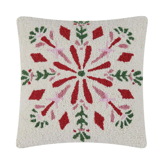 Festive Folk Snowflake Hook Pillow - Jennie Dots