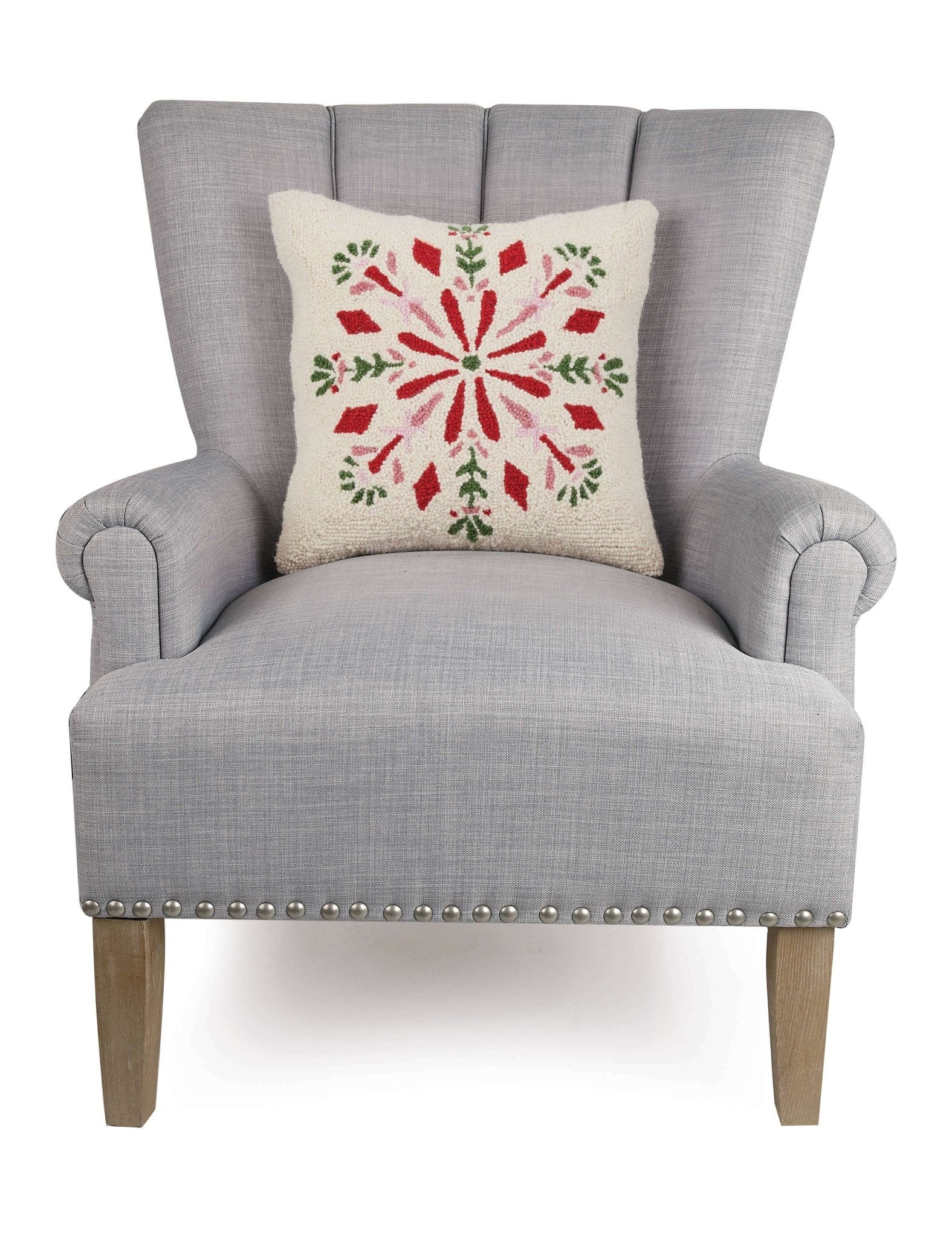 Festive Folk Snowflake Hook Pillow - Jennie Dots