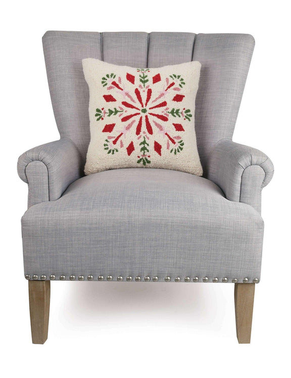 Festive Folk Snowflake Hook Pillow - Jennie Dots