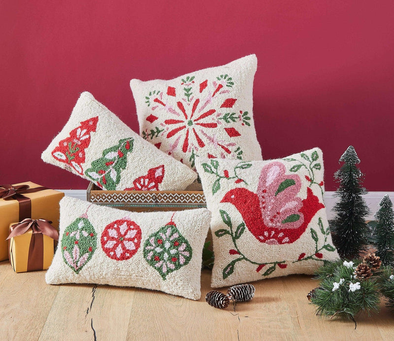 Festive Folk Snowflake Hook Pillow - Jennie Dots