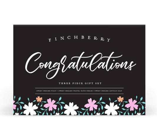 FinchBerry - Congratulations 3 Pc Handcrafted Bath & Body Gift Set - Jennie Dots