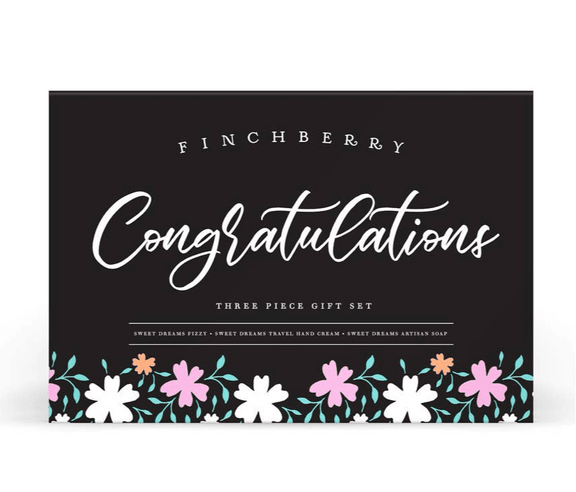 FinchBerry - Congratulations 3 Pc Handcrafted Bath & Body Gift Set - Jennie Dots
