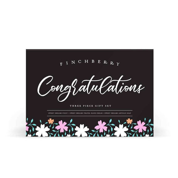 FinchBerry - Congratulations 3 Pc Handcrafted Bath & Body Gift Set - Jennie Dots