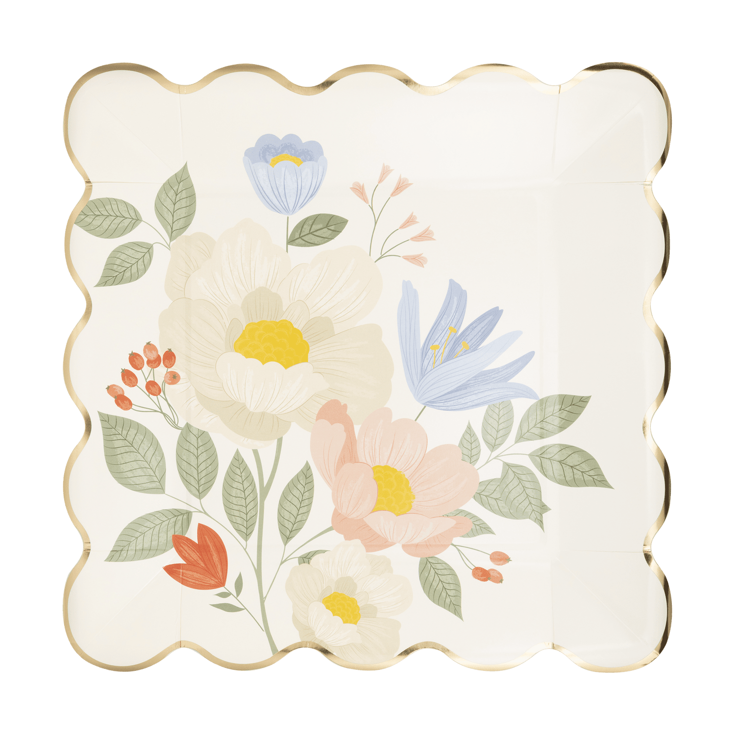 Floral Corner Plate - Jennie Dots