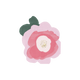 Floral-shaped napkin with pink and green design.