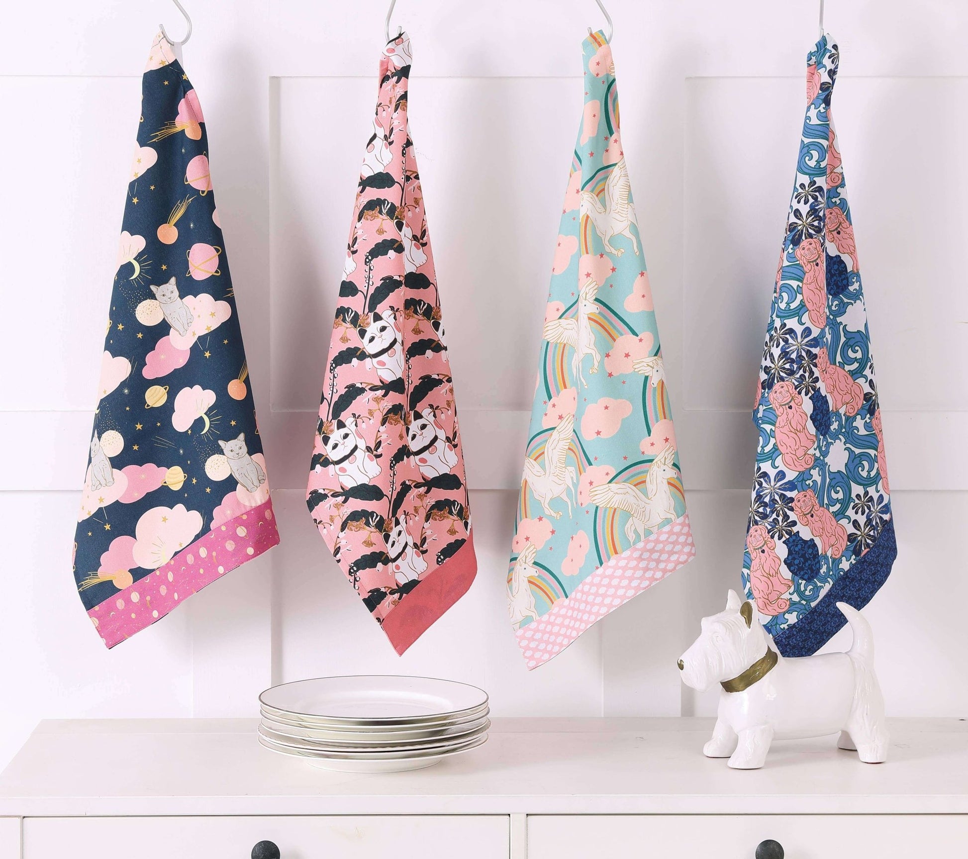 Foo Dog Digital Print Kitchen Towel - Jennie Dots