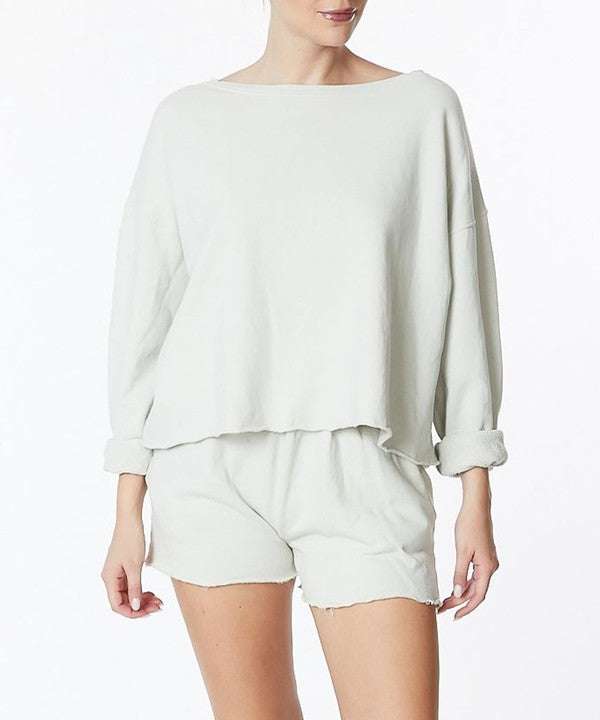 French Terry Garment Dye Long Sleeve Top - Jennie Dots