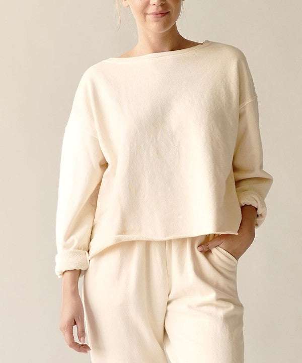 French Terry Garment Dye Long Sleeve Top - Jennie Dots