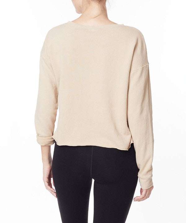 French Terry Garment Dye Long Sleeve Top - Jennie Dots