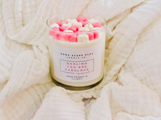 "Darling You Are Fabulous" Soy Wax Candle with Hearts