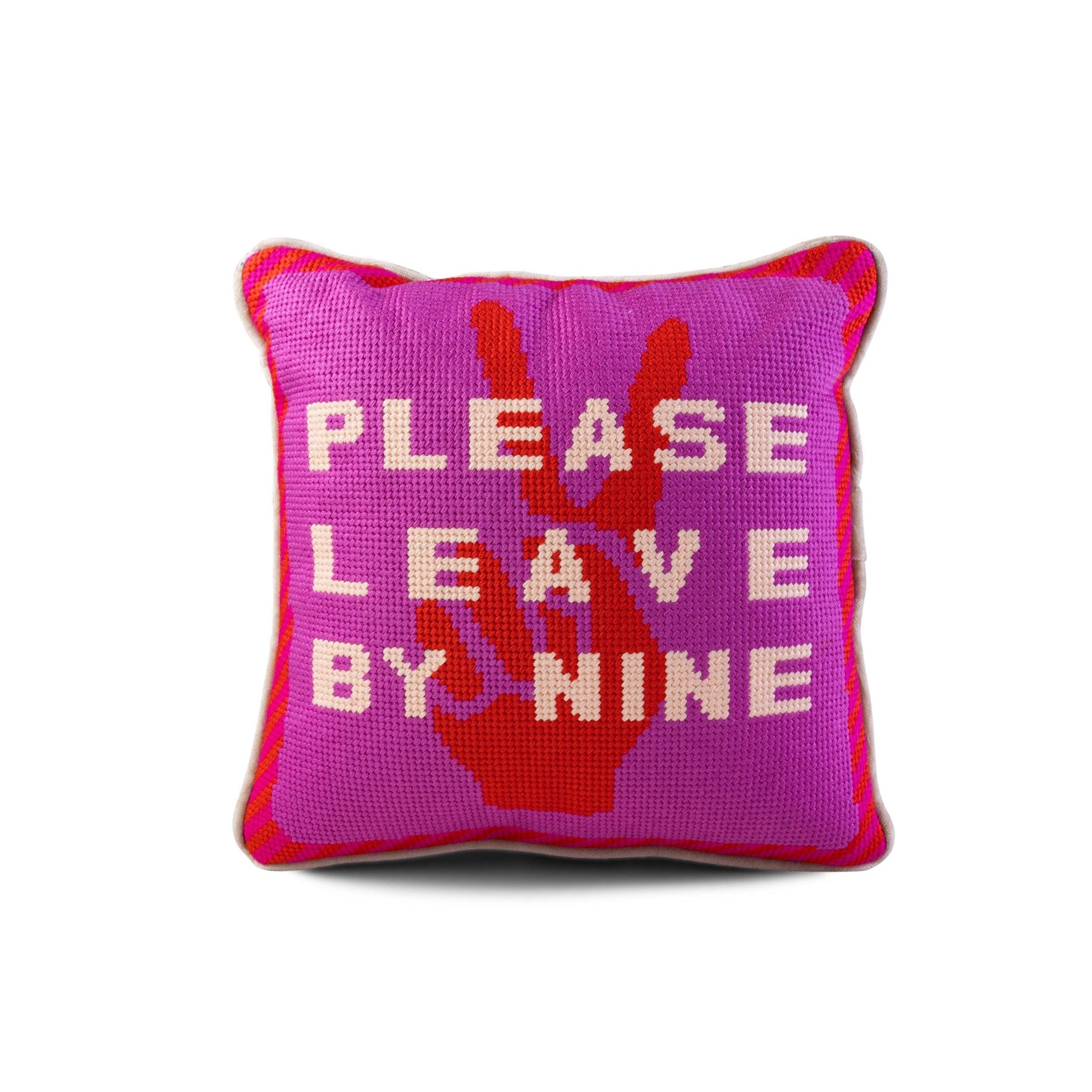 Furbish Studio - Leave by Nine Needlepoint Pillow - Jennie Dots