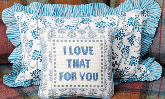 Furbish Studio - Love That for You Needlepoint Pillow - Jennie Dots