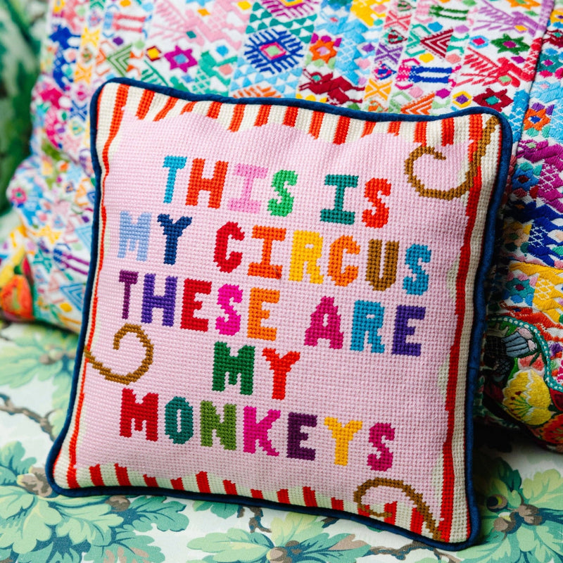 Furbish Studio - My Circus Needlepoint Pillow - Jennie Dots