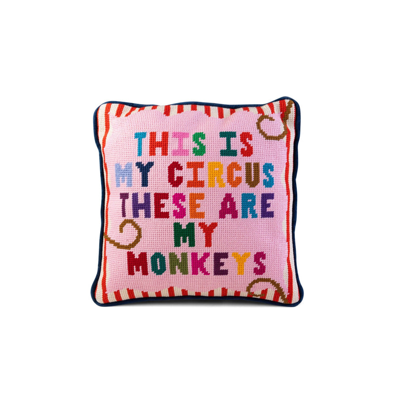 Furbish Studio - My Circus Needlepoint Pillow - Jennie Dots
