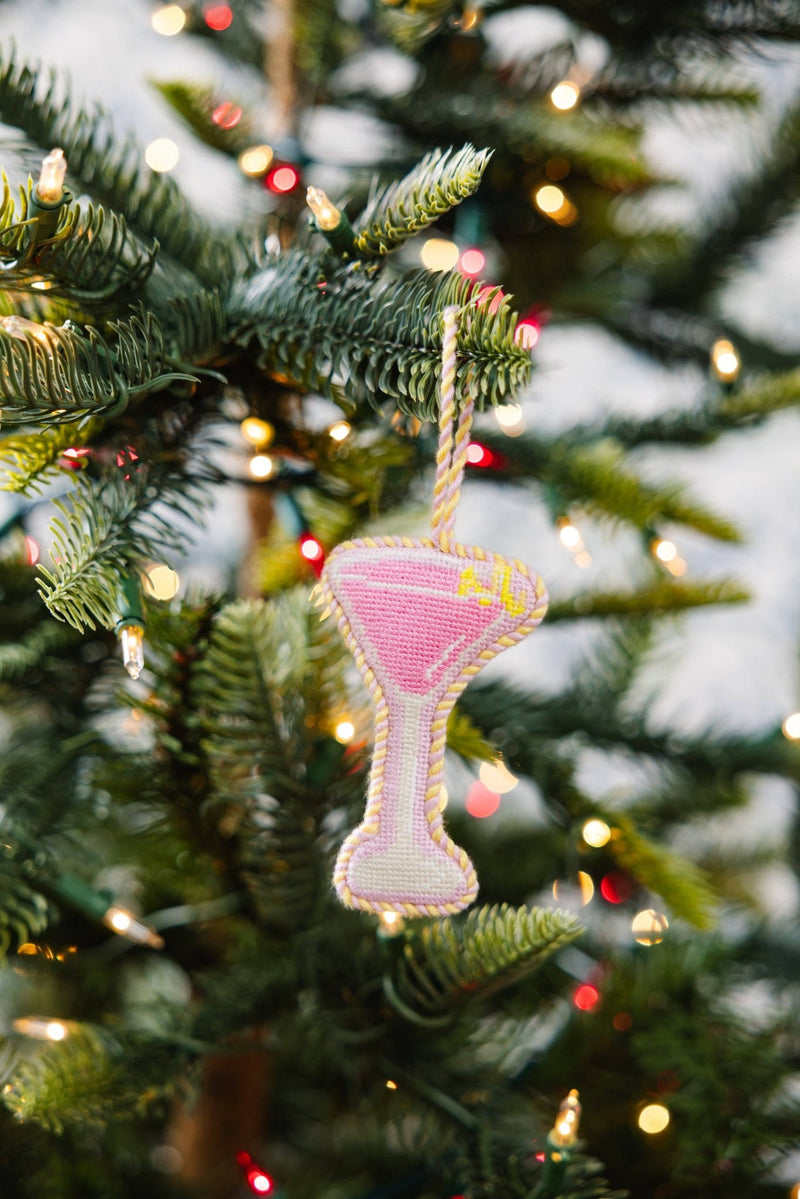 Furbish Studio - Needlepoint Icon Ornament - Cosmopolitan - Jennie Dots