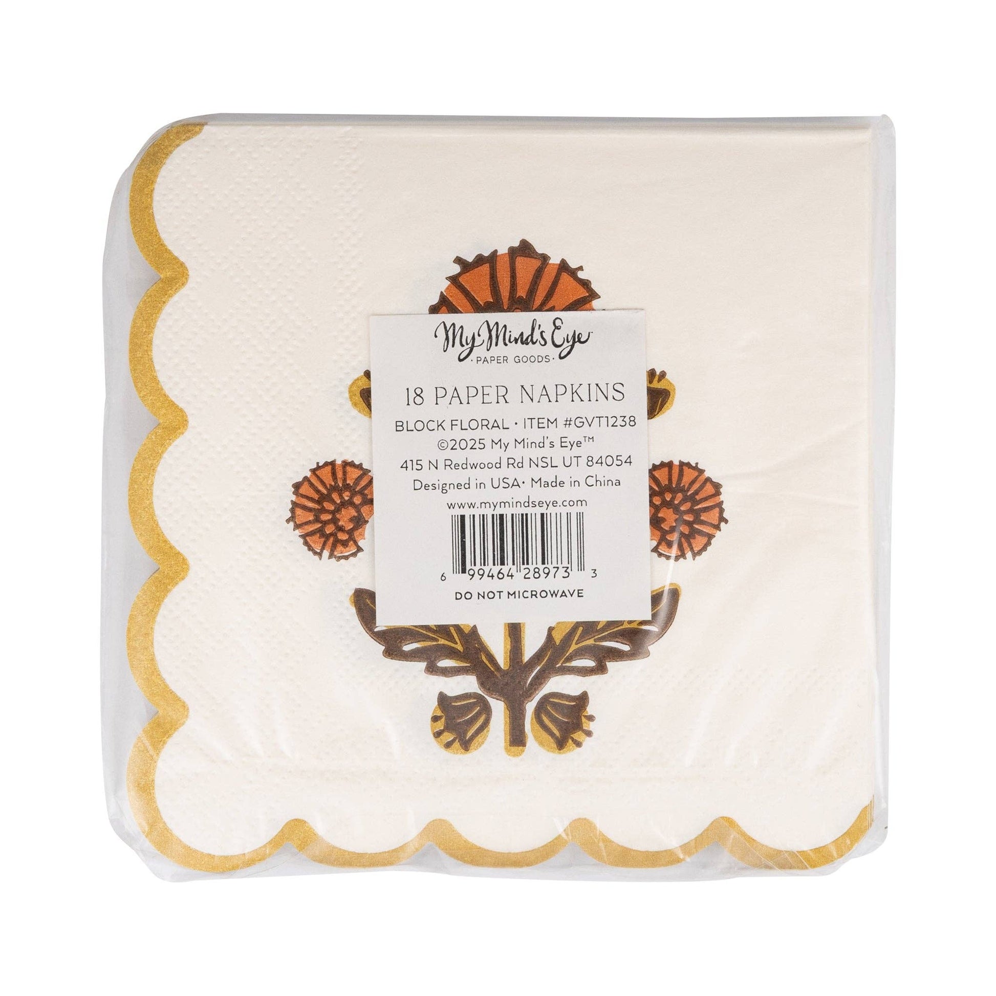 Give Thanks Floral Cocktail Napkin - Jennie Dots