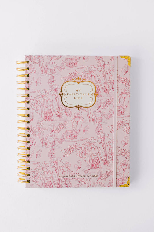 Good Juju Ink - 2026 Fairy House Toile 17 - Month Large Spiral Planner - Jennie Dots
