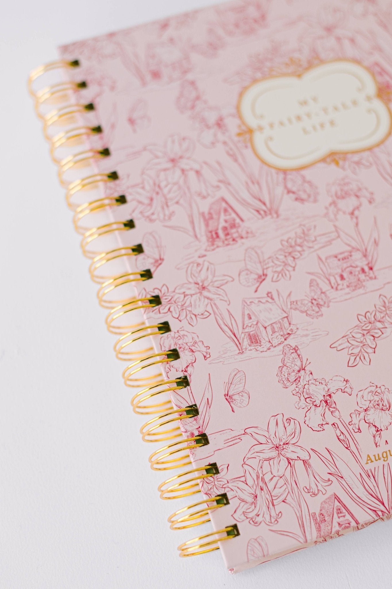Good Juju Ink - 2026 Fairy House Toile 17 - Month Large Spiral Planner - Jennie Dots