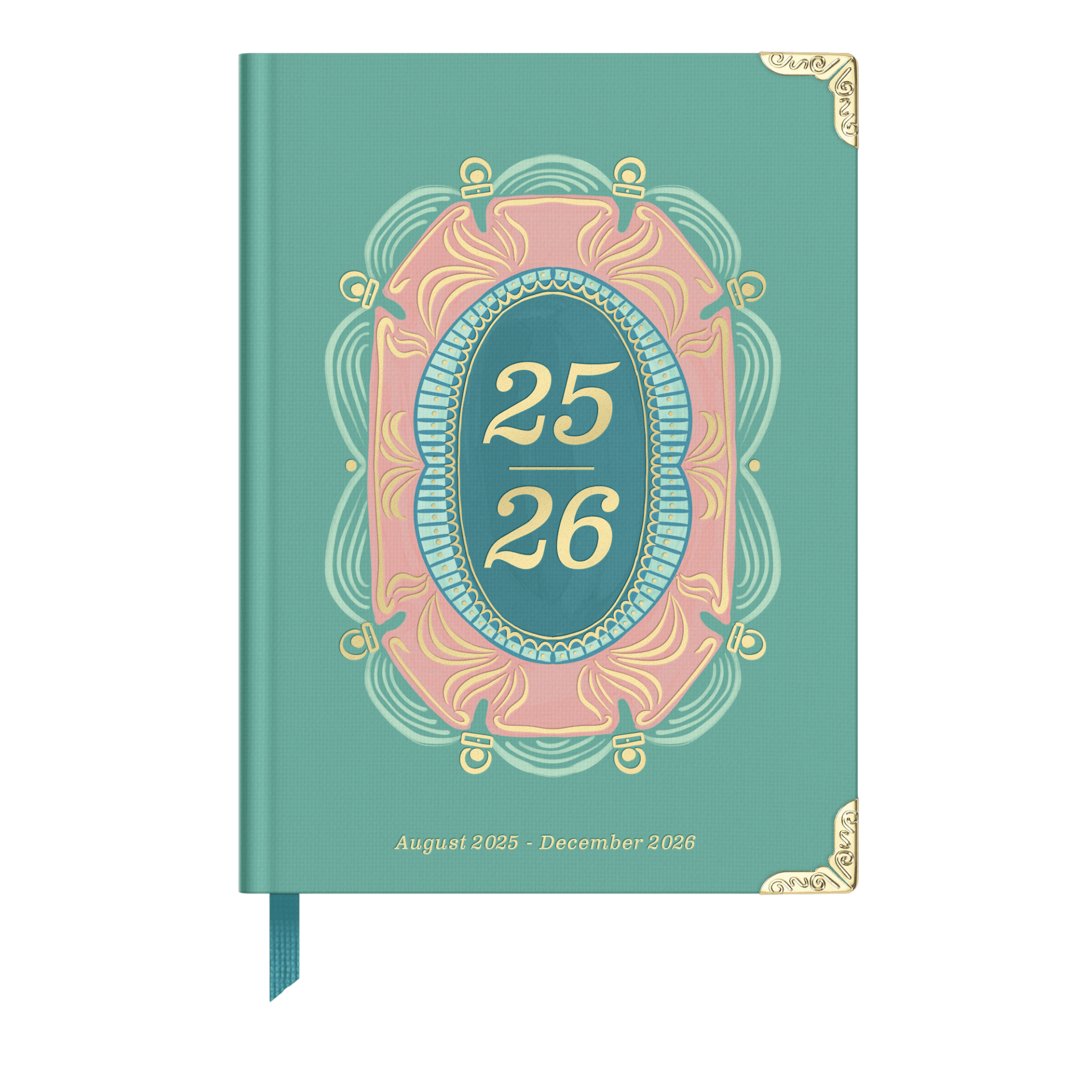Good Juju Ink - 2026 Painted Frame 17 - Month Medium Bound Planner - Jennie Dots