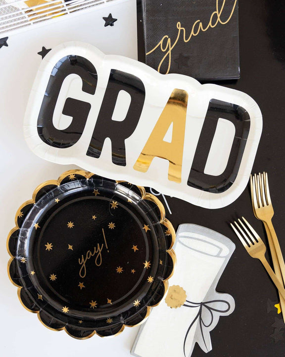 GRAD Shaped Paper Plate - Jennie Dots