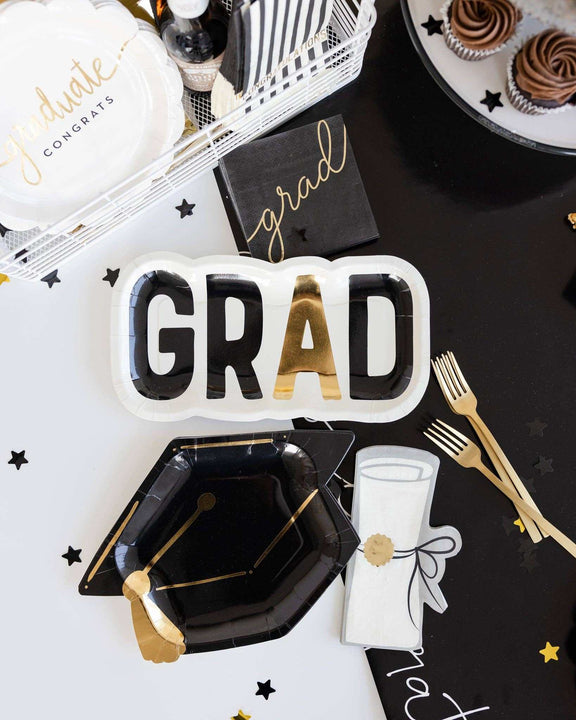 GRAD Shaped Paper Plate - Jennie Dots