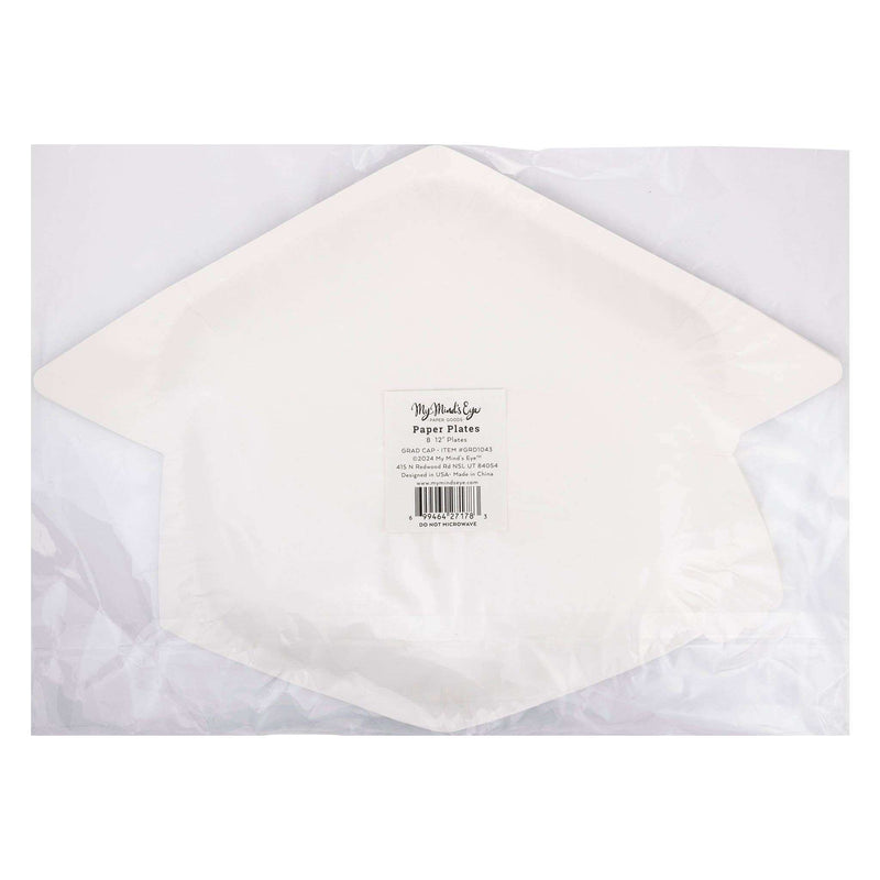 Graduation Cap Shaped Paper Plate - Jennie Dots