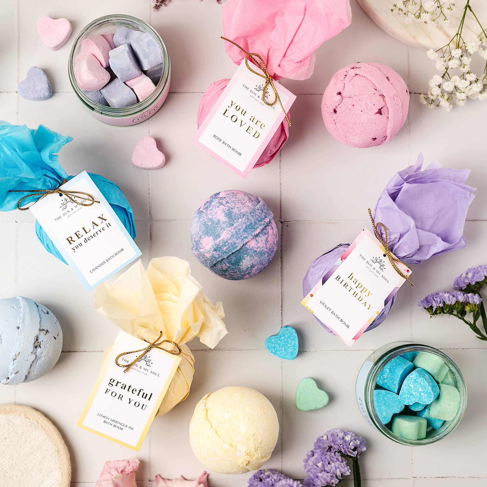 Gratitude Bath Bomb Gift⎜Lemon Scent Luxury Bath Bomb - Jennie Dots