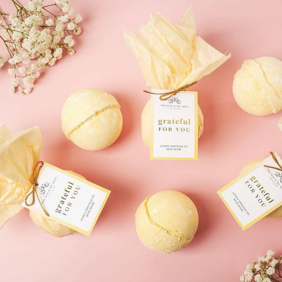Gratitude Bath Bomb Gift⎜Lemon Scent Luxury Bath Bomb - Jennie Dots
