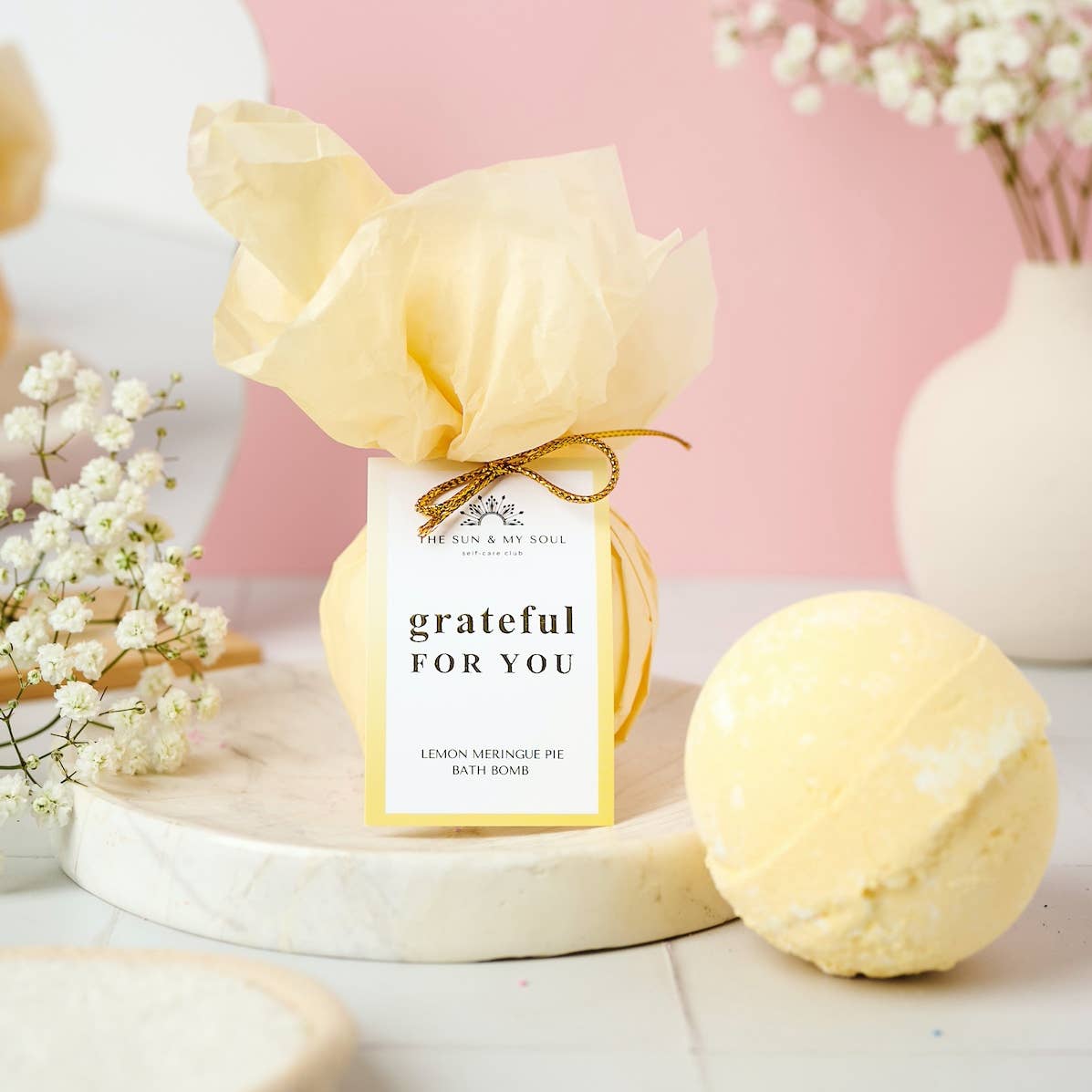Gratitude Bath Bomb Gift⎜Lemon Scent Luxury Bath Bomb - Jennie Dots