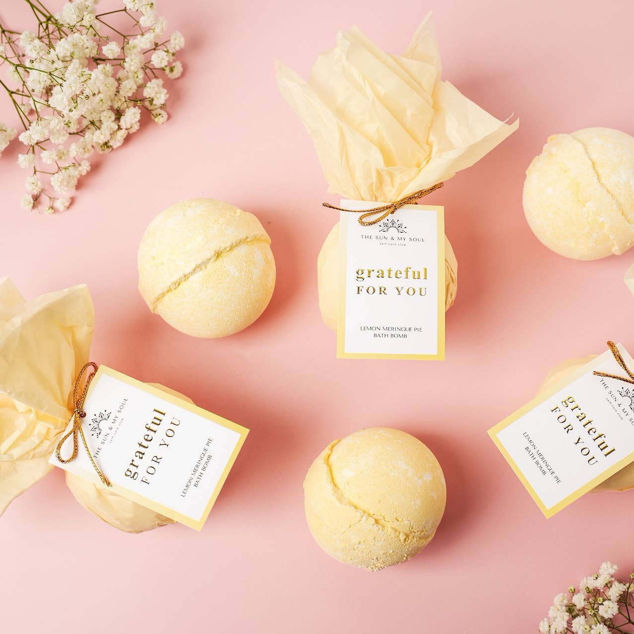 Gratitude Bath Bomb Gift⎜Lemon Scent Luxury Bath Bomb - Jennie Dots