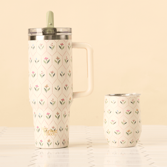 Handpicked For You - 40 oz Lifestyle Flip Straw Tumbler - Jennie Dots