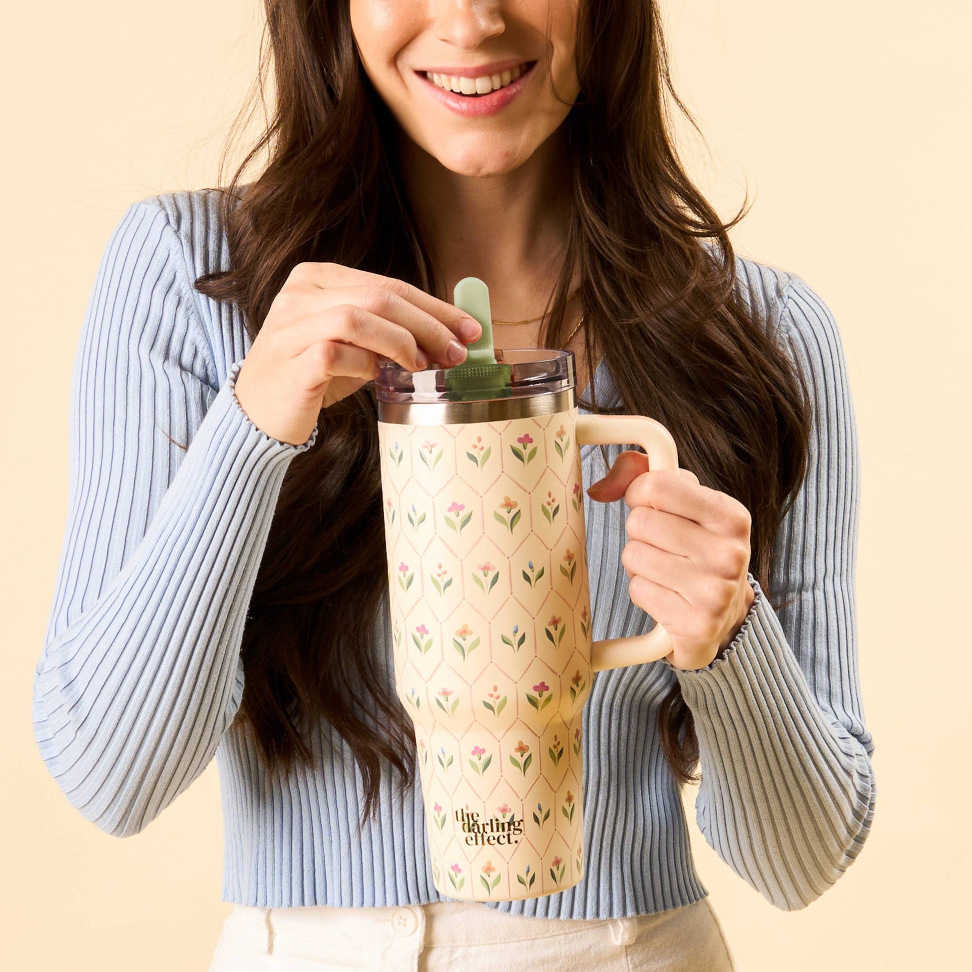 Handpicked For You - 40 oz Lifestyle Flip Straw Tumbler - Jennie Dots