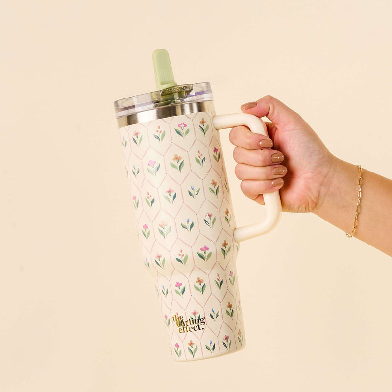 Handpicked For You - 40 oz Lifestyle Flip Straw Tumbler - Jennie Dots