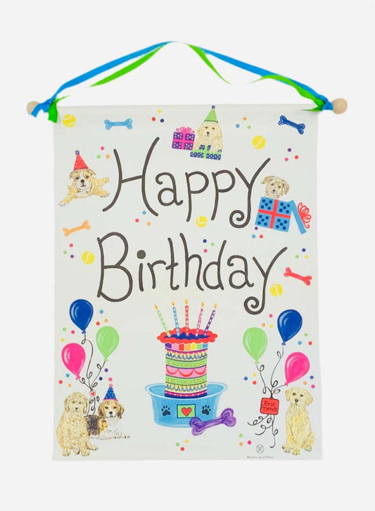 Happy Birthday Dog Banner - Jennie Dots