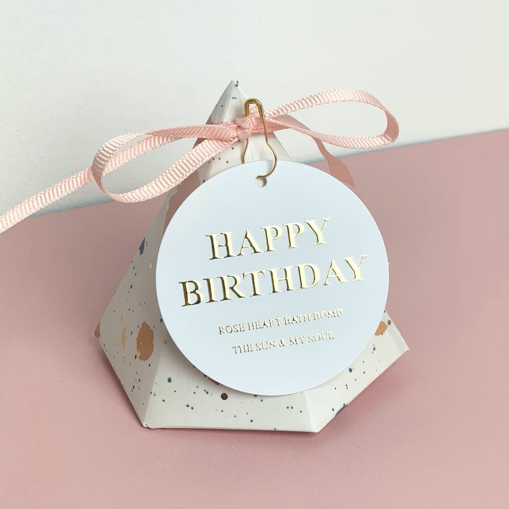 Happy Birthday Heart Shaped Bath Bomb⎜Luxury Bath Bomb Gift - Jennie Dots