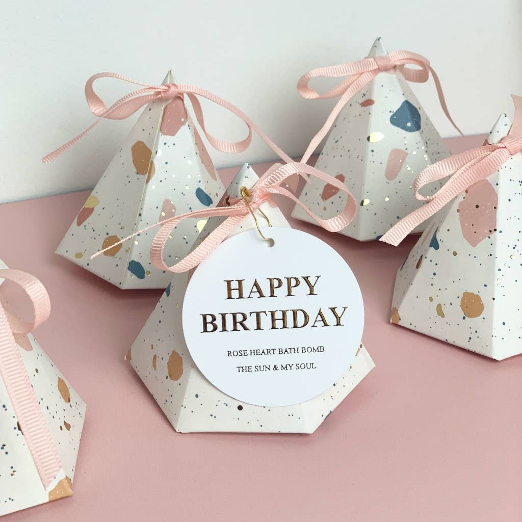 Happy Birthday Heart Shaped Bath Bomb⎜Luxury Bath Bomb Gift - Jennie Dots