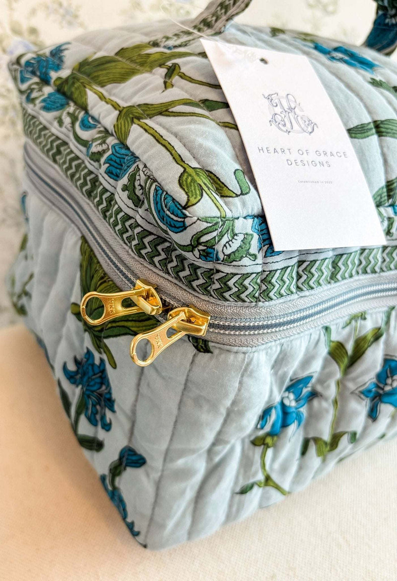 Heart of Grace - Iris Luxe | Quilted Cosmetic Bags - set of 3 - Jennie Dots