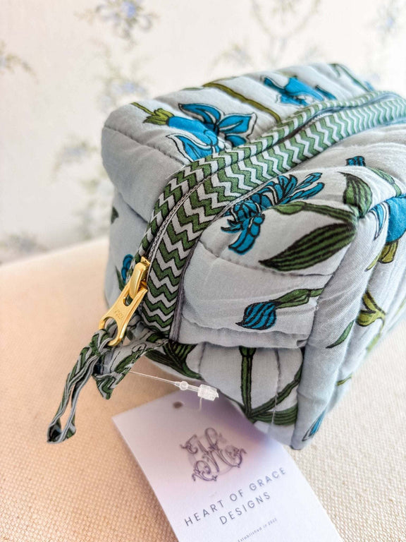 Heart of Grace - Iris Luxe | Quilted Cosmetic Bags - set of 3 - Jennie Dots