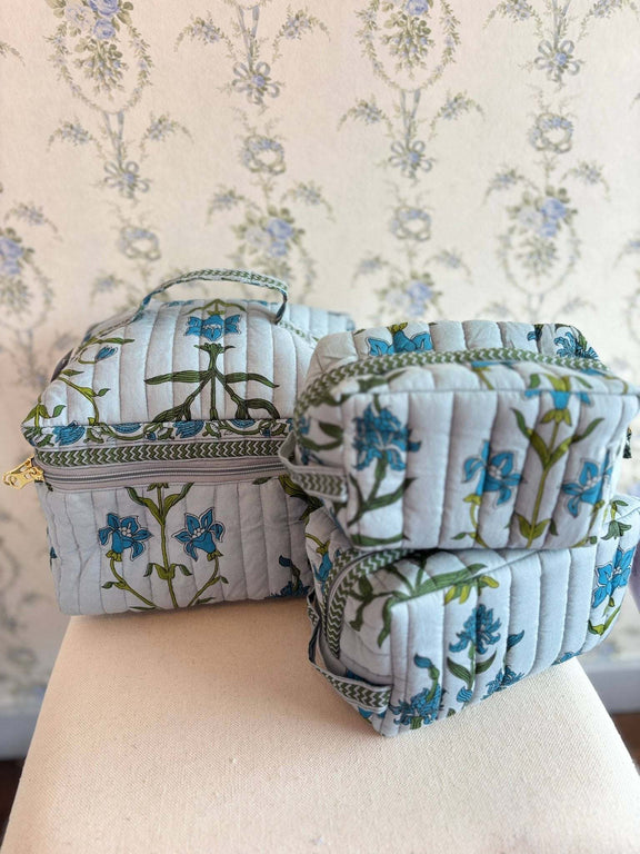 Heart of Grace - Iris Luxe | Quilted Cosmetic Bags - set of 3 - Jennie Dots