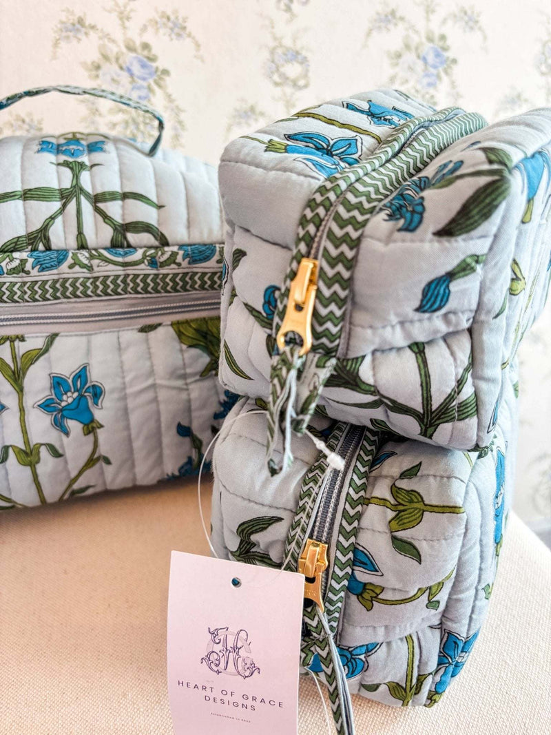 Heart of Grace - Iris Luxe | Quilted Cosmetic Bags - set of 3 - Jennie Dots