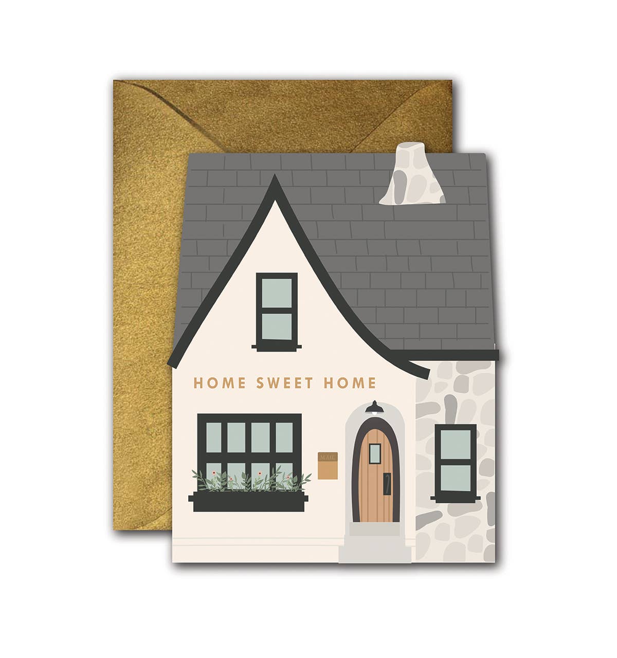 Home Sweet Home die - cut folded Greeting Card - Jennie Dots